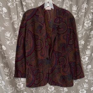 Liz Claiborne Paisley 100% Silk Jacket